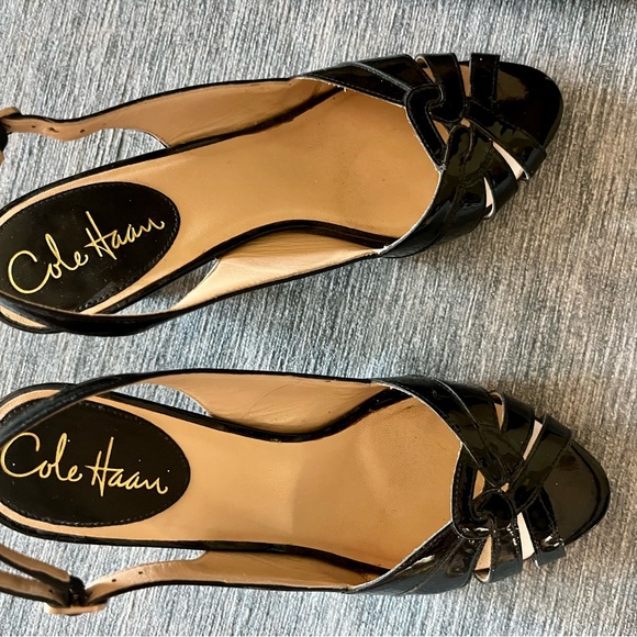 Cole Haan Patent Leather Slingback Heels, Size 7B - Picture 3 of 7